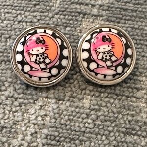 Tarina Tarantino Pink Head Hello Kitty Rare Button Post Earrings